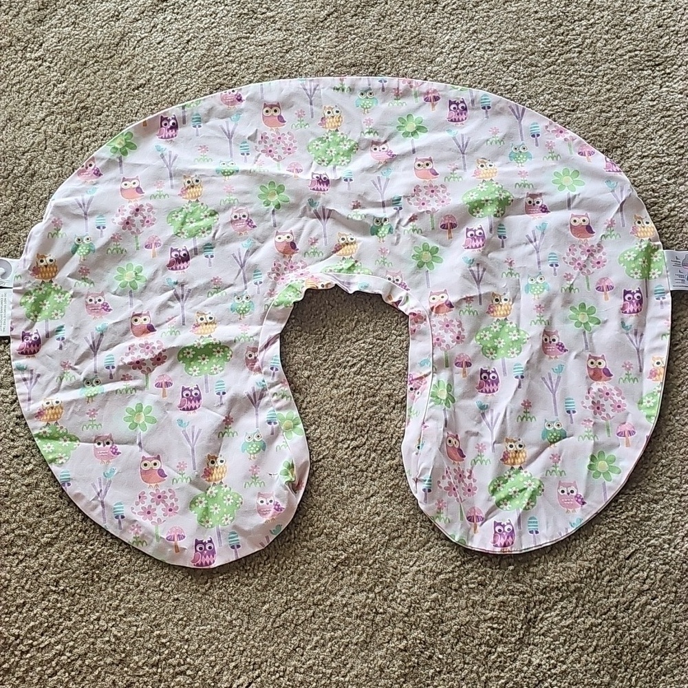 Boppy Pillow Cover Owl Pink Baby